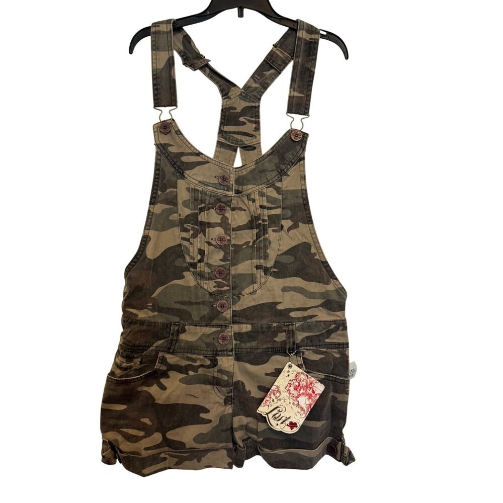 Lost Camo Print Womens Jasmine Jumper Overalls Size 1 Green Cotton Blend Adjusta
